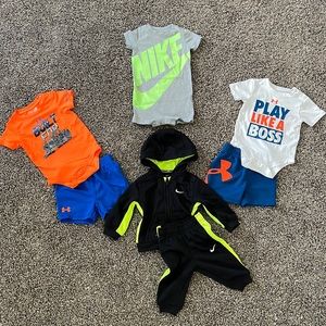 Bundle of baby boy Nike and Under Armour outfits size 3/6 month